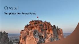  Presentation with cappadocia - Presentation enhanced with aerial-view-of-natural-rock background and a light blue colored foreground