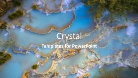  Presentation with hot springs - Audience pleasing presentation design consisting of aerial-view-of-natural-spa backdrop and a teal colored foreground