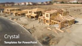  Presentation with blur - Presentation design featuring aerial-view-of-new-homes background and a violet colored foreground