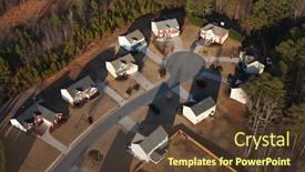  Presentation with aerial - Slides with aerial-view-of-new-suburban background and a tawny brown colored foreground