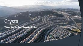  Presentation with neighborhoods - Theme featuring aerial-view-of-new-suburban background and a dark gray colored foreground