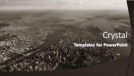  Presentation with new york city - Slide set with aerial-view-of-new-york background and a dark gray colored foreground