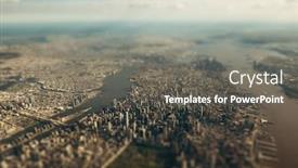  Presentation with new york city - Cool new slide deck with aerial-view-of-new-york backdrop and a gray colored foreground