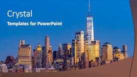  Presentation with new york city - Beautiful presentation featuring aerial-view-of-new-york backdrop and a teal colored foreground