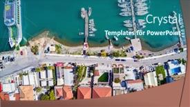  Presentation with aerial - Cool new presentation theme with aerial-view-of-nidri backdrop and a ocean colored foreground