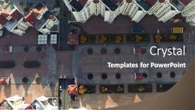  Presentation with aerial - Theme with aerial-view-of-obolon-district background and a dark gray colored foreground