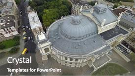  Presentation with opera - Colorful slide set enhanced with aerial view of odessa opera backdrop and a gray colored foreground