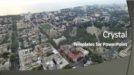  Presentation with city of chicago aerial view - Amazing slide deck having aerial view of odessa ukraine backdrop and a  colored foreground