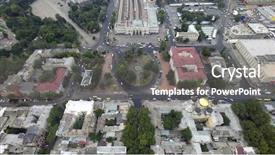  Presentation with city of chicago aerial view - Colorful PPT theme enhanced with aerial view of odessa ukraine backdrop and a  colored foreground