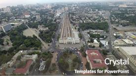  Presentation with city of chicago aerial view - PPT layouts consisting of aerial view of odessa ukraine background and a  colored foreground