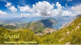  Presentation with kotor montenegro - Presentation theme with aerial-view-of-of-kotor background and a tawny brown colored foreground