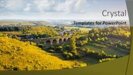  Presentation with popular - Slide deck with aerial-view-of-old-viaduct background and a light blue colored foreground
