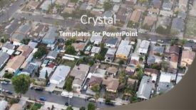 Presentation with los angeles - Slide set consisting of aerial-view-of-older-homes background and a gray colored foreground