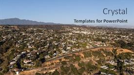  Presentation with los angeles - Colorful presentation design enhanced with aerial-view-of-pacific-palisades backdrop and a light blue colored foreground