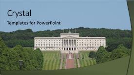  Presentation with parliament - Audience pleasing PPT layouts consisting of aerial view of parliament buildings backdrop and a light blue colored foreground