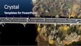  Presentation with ukraine - Cool new PPT layouts with aerial view of paton bridge backdrop and a navy blue colored foreground