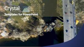  Presentation with bridge - PPT theme consisting of aerial view of paton bridge background and a tawny brown colored foreground