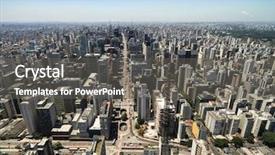  Presentation with avenue - Cool new slide deck with aerial view of paulista avenue backdrop and a dark gray colored foreground