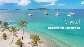  Presentation with tropical - PPT theme consisting of aerial-view-of-petit-rameau background and a teal colored foreground