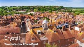  Presentation with aerial - PPT theme featuring aerial-view-of-picturesque-rye background and a tawny brown colored foreground