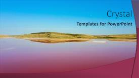  Presentation with aerial - Amazing PPT theme having aerial-view-of-pink-lake backdrop and a cyan colored foreground