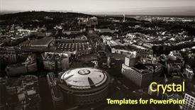  Presentation with espana - Audience pleasing slide deck consisting of aerial view of plaza espana backdrop and a tawny brown colored foreground