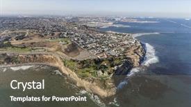  Presentation with neighborhood - Cool new PPT layouts with aerial view of point fermin backdrop and a violet colored foreground