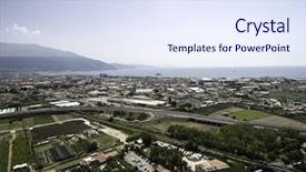  Presentation with aerial view of cape town - Audience pleasing slide deck consisting of aerial view of pompeii italy backdrop and a sky blue colored foreground