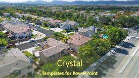  Presentation with aerial - PPT layouts featuring aerial-view-of-populated-neigborhood background and a tawny brown colored foreground