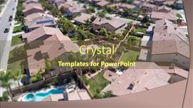  Presentation with aerial - PPT layouts with aerial-view-of-populated-neigborhood background and a tawny brown colored foreground