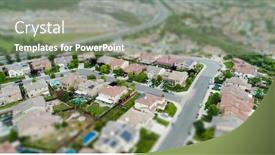  Presentation with aerial - Presentation theme featuring aerial-view-of-populated-neigborhood background and a gray colored foreground