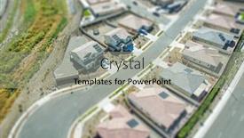  Presentation with aerial - Amazing presentation theme having aerial-view-of-populated-neigborhood backdrop and a light gray colored foreground