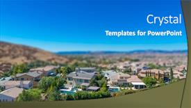  Presentation with blur - Beautiful presentation design featuring aerial-view-of-populated-neigborhood backdrop and a gray colored foreground