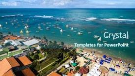  Presentation with aerial - Slides with aerial-view-of-porto-de background and a ocean colored foreground