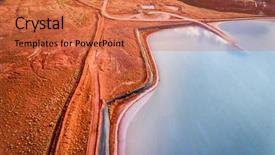  Presentation with evaporation - PPT layouts featuring aerial view of potash evaporation background and a red colored foreground