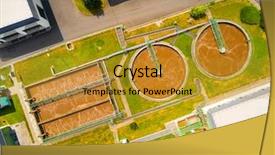  Presentation with treatment - Beautiful presentation theme featuring aerial view of public sewage backdrop and a gold colored foreground