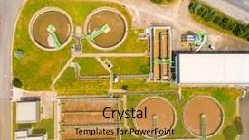  Presentation with sewage - PPT theme with aerial view of public sewage background and a gold colored foreground