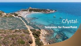  Presentation with aerial view of cape town - Slide set having aerial-view-of-punta-molentis background and a teal colored foreground