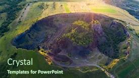  Presentation with brasov - Theme with aerial-view-of-racos-volcanic background and a tawny brown colored foreground