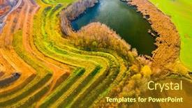  Presentation with european union - Audience pleasing PPT theme consisting of aerial-view-of-recultivated-landscape backdrop and a tawny brown colored foreground