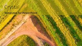  Presentation with czech republic - Slide set featuring aerial-view-of-recultivated-landscape background and a gold colored foreground