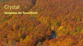  Presentation with fall season - Beautiful slide set featuring aerial-view-of-red-leaf backdrop and a tawny brown colored foreground