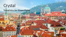  Presentation with republic day - Beautiful PPT layouts featuring aerial view of red tiles roofs in the city prague czech republic european travel beautiful autumn day with blue sky with clouds in the town backdrop and a light blue colored foreground