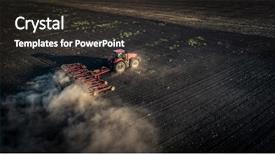  Presentation with tractor - Colorful slide set enhanced with aerial view of red tractor backdrop and a dark gray colored foreground