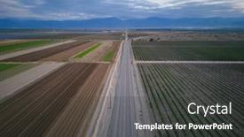  Presentation with olive - Presentation design enhanced with aerial-view-of-road-passing background and a dark gray colored foreground