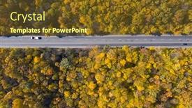  Presentation with autumn view autumn nature - Slide set with road in beautiful autumn background and a tawny brown colored foreground