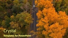  Presentation with road yellow - Colorful presentation design enhanced with aerial-view-of-road backdrop and a tawny brown colored foreground