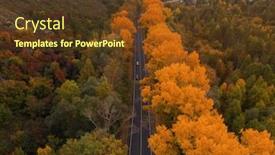  Presentation with road yellow - Amazing presentation design having aerial-view-of-road backdrop and a tawny brown colored foreground