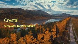  Presentation with road yellow - Beautiful theme featuring aerial-view-of-road backdrop and a tawny brown colored foreground