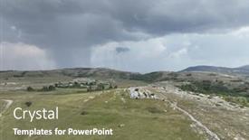  Presentation with beautiful green - Slide deck enhanced with aerial-view-of-road background and a violet colored foreground